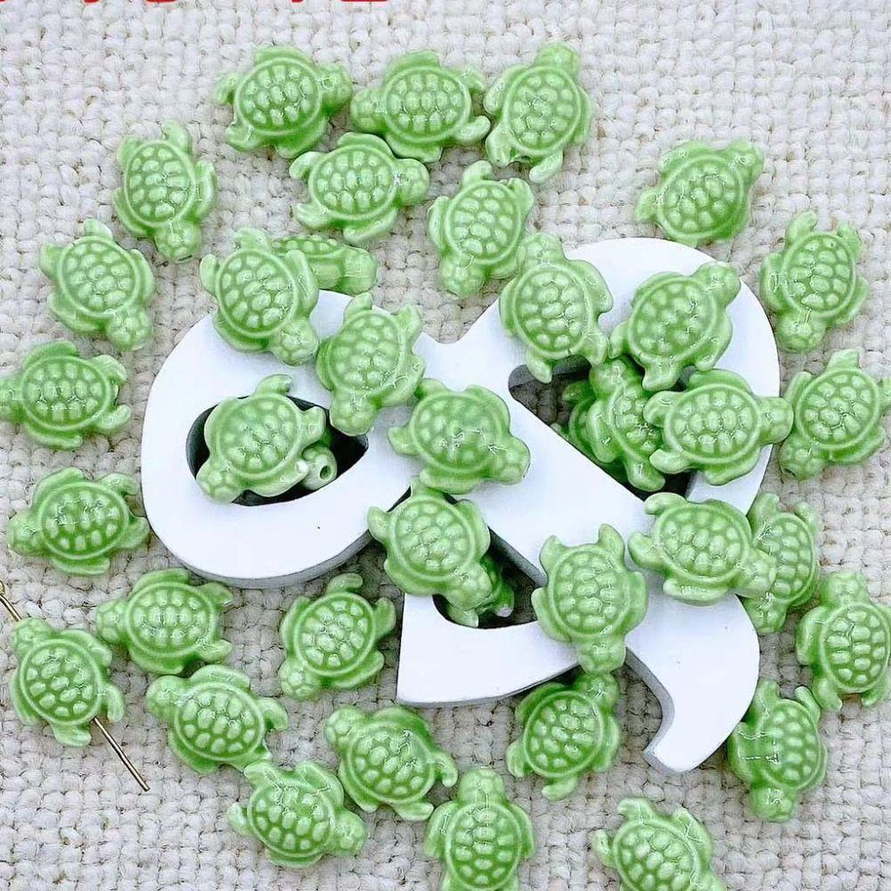 10pcs Handmade Craft Sea Turtle Bead Ceramic Jewelry Making Material  Women