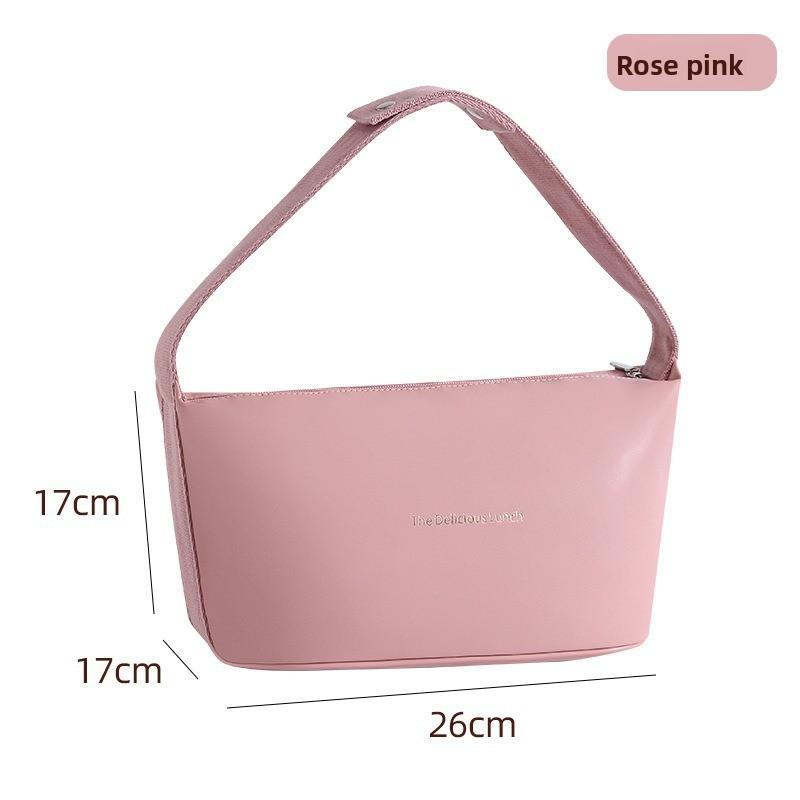 New PU Lunch Bag for Office Workers, Fashionable Single-Shoulder Insulated Lunch Bag, Outdoor Waterproof Picnic Bag