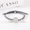 Stainless Steel Multi-Color Adjustable Bracelet with Round Tag for Laser Engraving, 15mm Hole