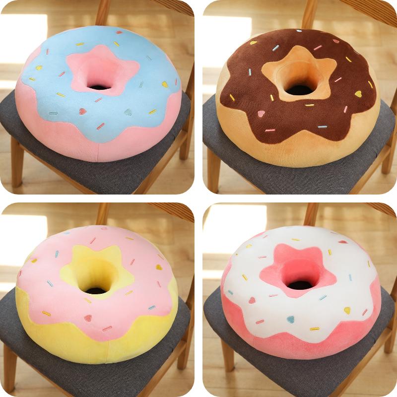 Cute Donut Plush Toy Soft Pillow Seat Back Cushion Home Decor Gift Comfortable