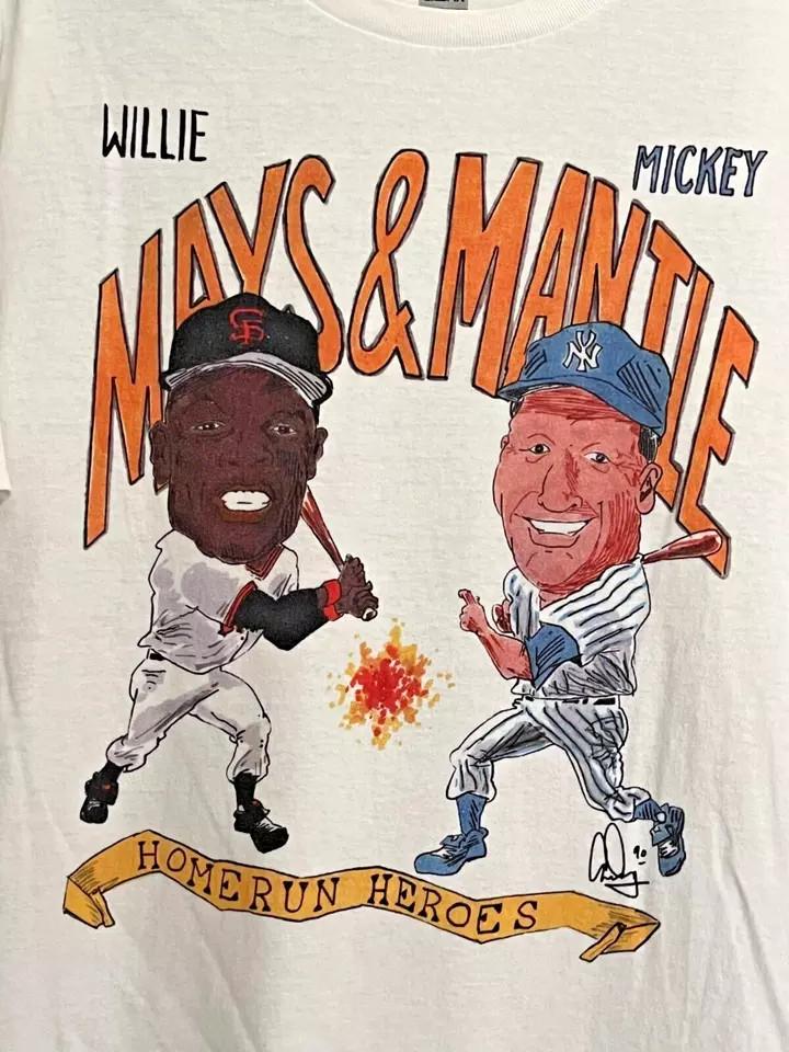 Mickey Mantle Willie Mays Home Run Heroes T-Shirt All Size S-5XL VN2084 Unisex T-Shirt M