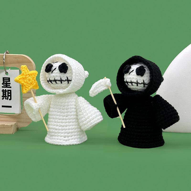 Lovely Crochete Doll Halloween Decorations Emotional Support Doll Handmade Toys Friends Gift Autumn Decoration