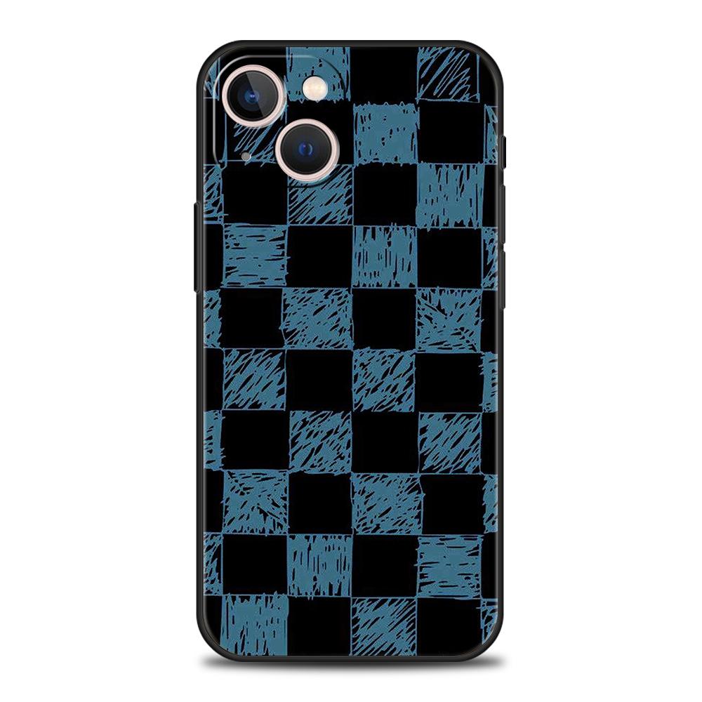 Luxury Soft Phone Case For iPhone 17 Air 16E 16 11 15 14 Pro MAX 12 13 7 8 Plus X XR XS SE 2022 Cover Checkerboard chess board