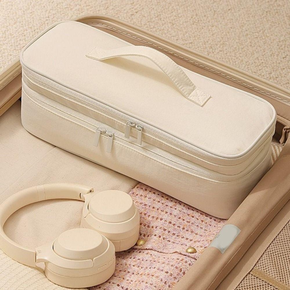 Large Capacity Double Layer Hair Dryer Bag Nylon Carrying Case  Hair Styling Tools