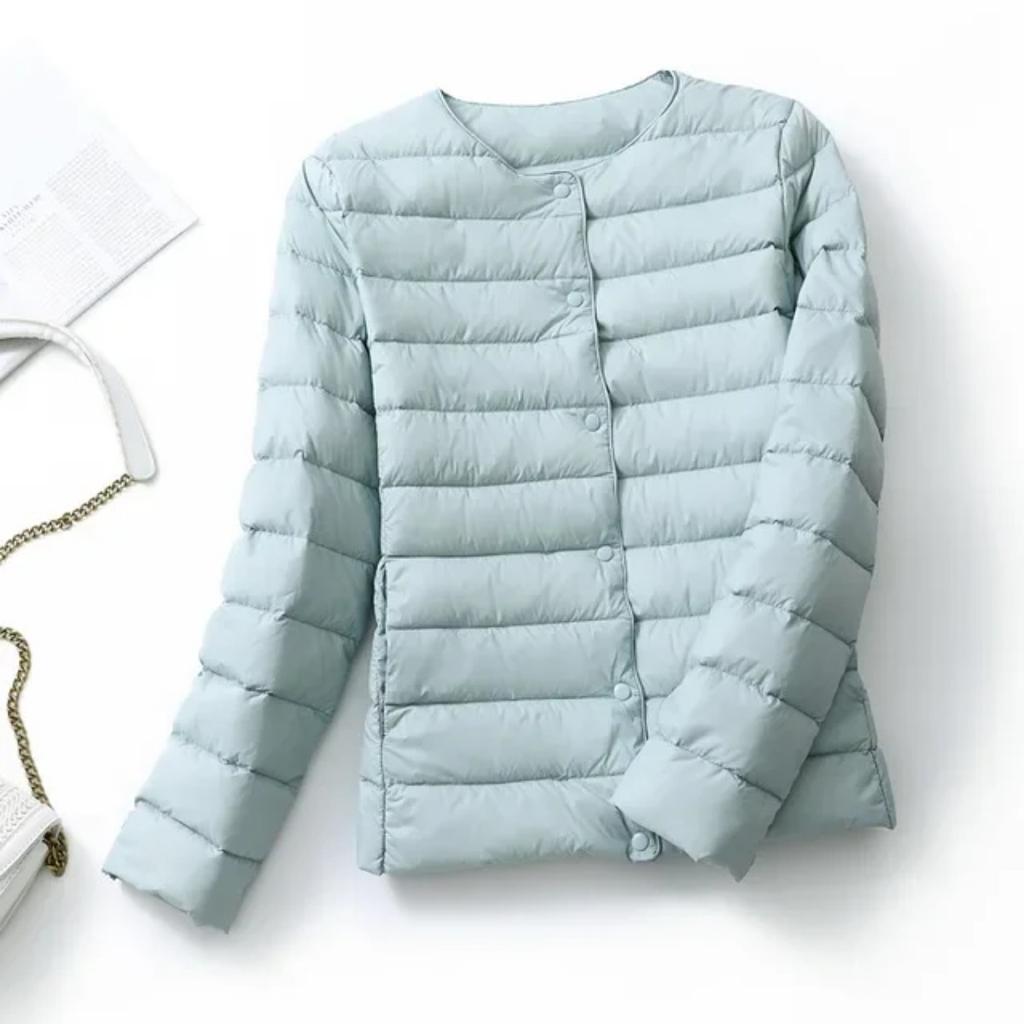 VAYLA New Spring Winter Women Liner Warm Down Jackets Ultralight Collarless Portable Female Padded Parkas O-Neck Puffer Overcoat