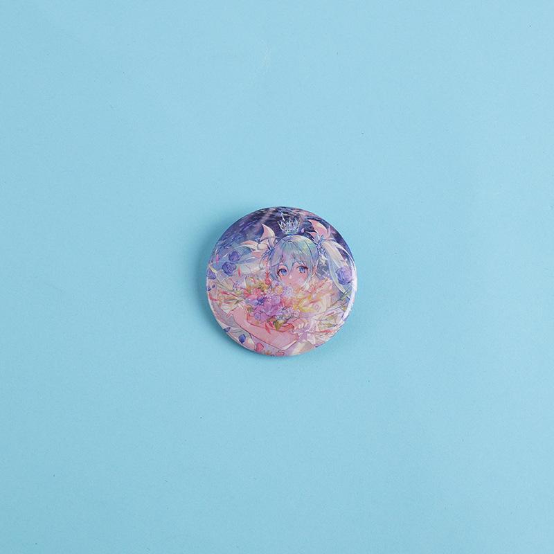 Hatsune Miku Reflective Button Badge - Anime Support Brooch for Student Backpacks and Decorations