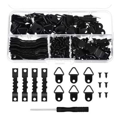 Kit para Colgar Cuadros de 251 Piezas - 50 Marcos de Diente de Sierra 50 Botones Giratorios 150 Tornillos 1 Destornillador para Colgar Fotos Obras de Arte