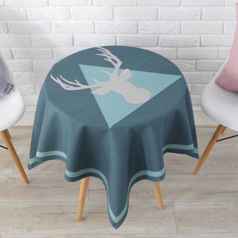 Nordic Deer Printing Decorative Fabric Cover Towel Living Room Balcony Fashion Small Tablecloth Dustproof Square Tablecloth