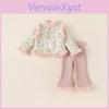 Chinese Style Girl Baby Winter Thickened Twopiece Outfit With Animal And Flower Patterns For Kids