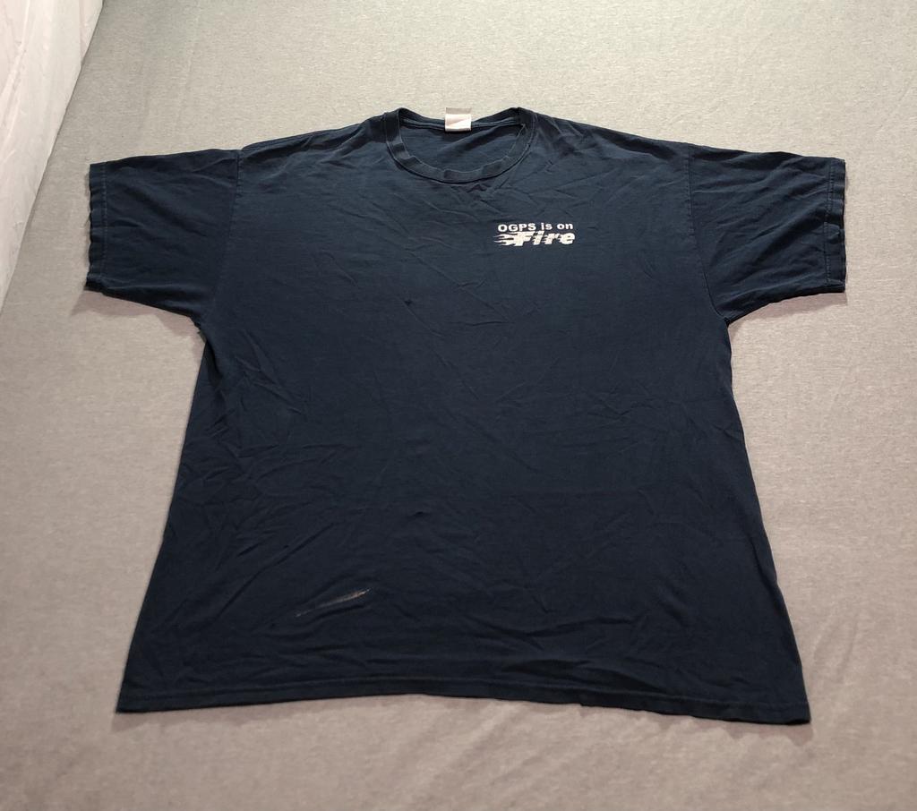 Gildan T Shirt Men's XL Graphic Print OGPS Is On Fire Lounge Blue Tee