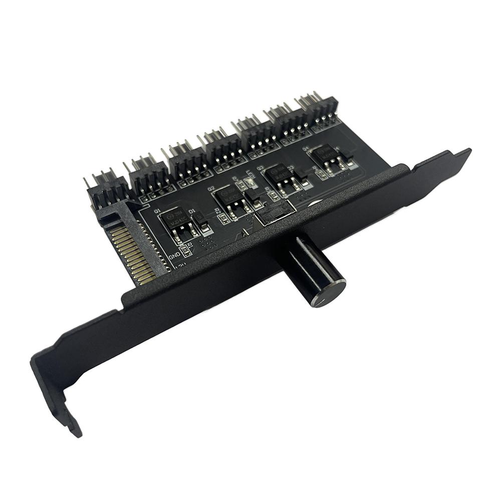 7/8-Channel Cooling Fan Hub Speed Controller Cable Splitter 3Pin 4Pin Power Supply Sata Charging Radiator for PC Temperature