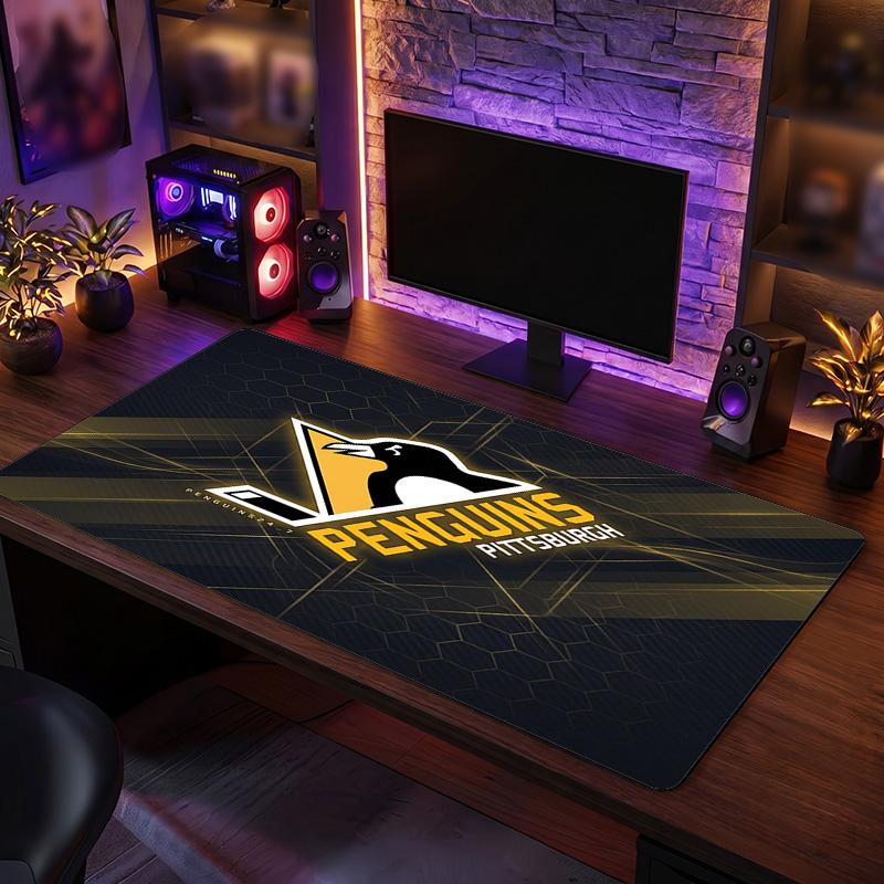 Pittsburgh Penguins Pattern Mousepad Anti?Slip Rubber Desk Pad For Gaming Working Desktop Decoration