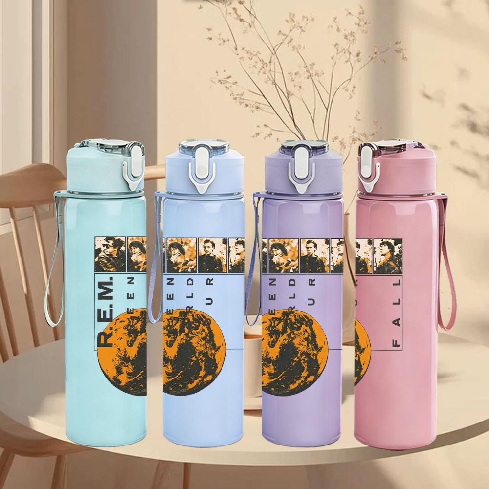 1PC R.E.M Rock Band Vintage Album Collage Print 750ml Portable Sports Water Bottle Leakproof Gym Outdoor Travel Drink Cup
