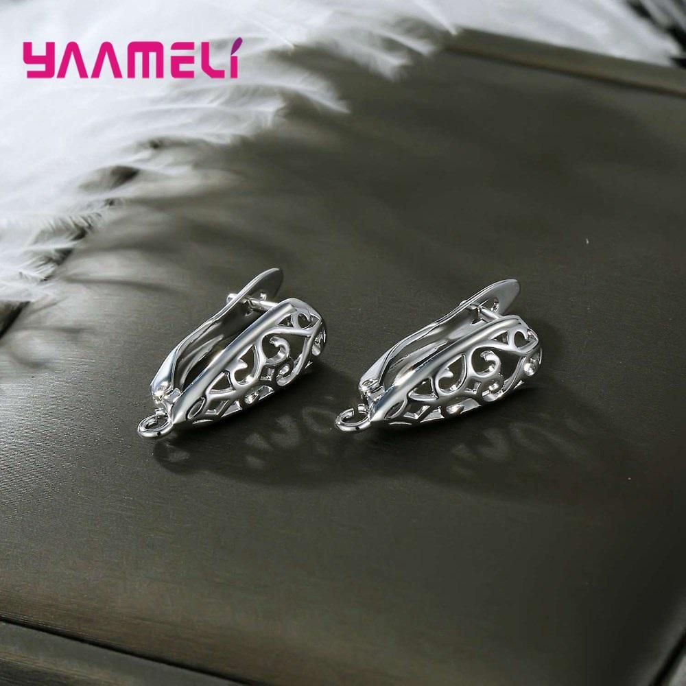 Echte 100% S925 Sterling Silber Schmuckkomponenten Ohrringe Hebelverschluss Ohrhaken Teile Zubehör Handgefertigte Materialien