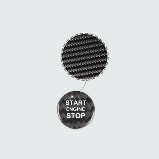 Black Carbon Fiber Car Engine Start Button Cover For Alfa Romeo Giulia 2017-