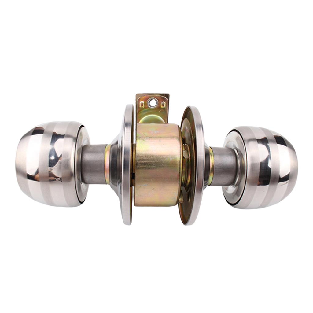 Zinc Alloy Rotation Round Door Knobset Handle Round Shaped Entrance Lock Doorknob for Hallway Closet Easy to Use