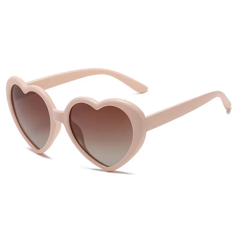New Oversized Heart Shaped Polarized Sunglasses Uv400 Cute Trendy Love Fashion Eyewear For Women