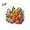 Decorative Adhesive Decals Christmas Round Stickers Santa Claus Snowman And Gingerbread Patterns Print DIY Gift Tags Self Holiday Envelope Seals for