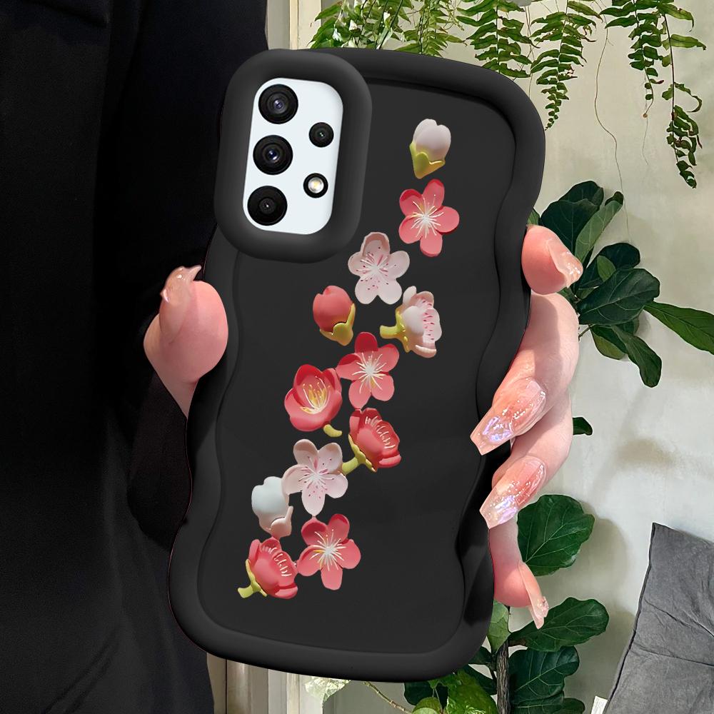 

М який силіконовий чохол Macaron Phone Case з малюнком Big Wave Edge Протиударний захисний гумовий чохол для Samsung Xiaomi Poco Redmi Samsung A13 5G чорний