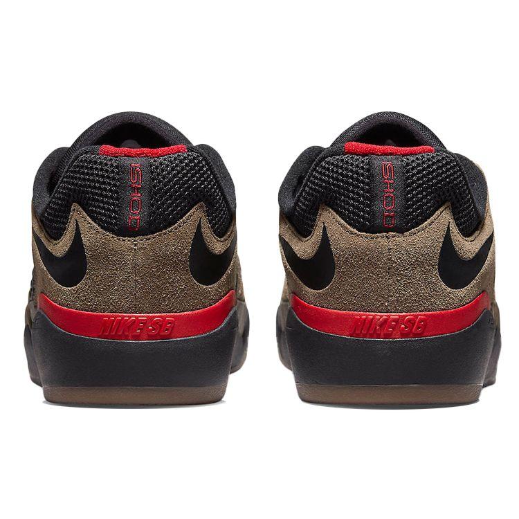 Nike Ishod Wair SB Light Olive Unisex Sneakers Brown Varsity-Red Black DC7232-300