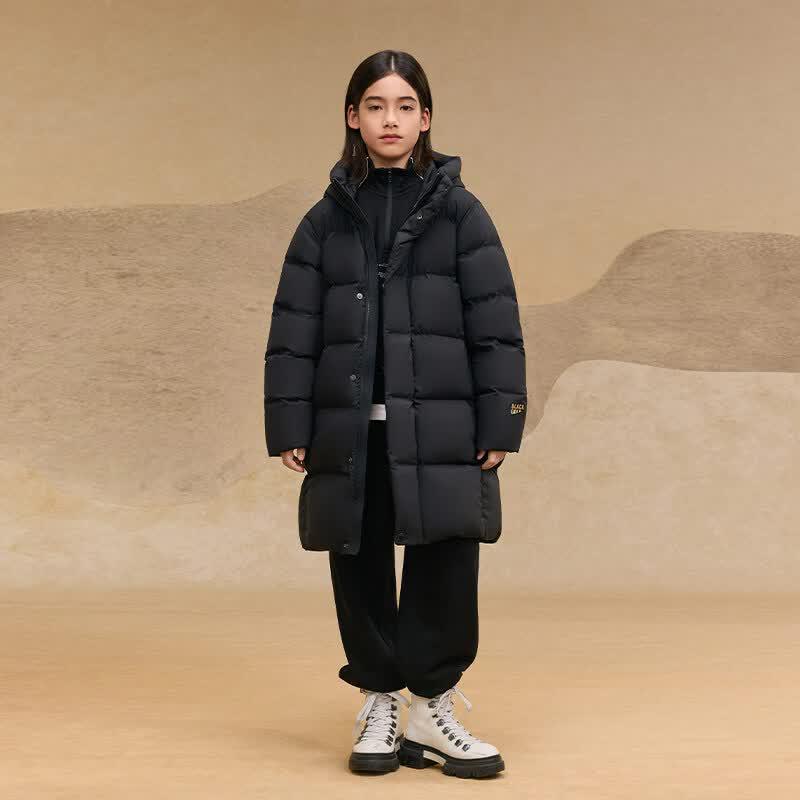 Gaofan Black Gold Kids' Long Goose Down Puffer Coat