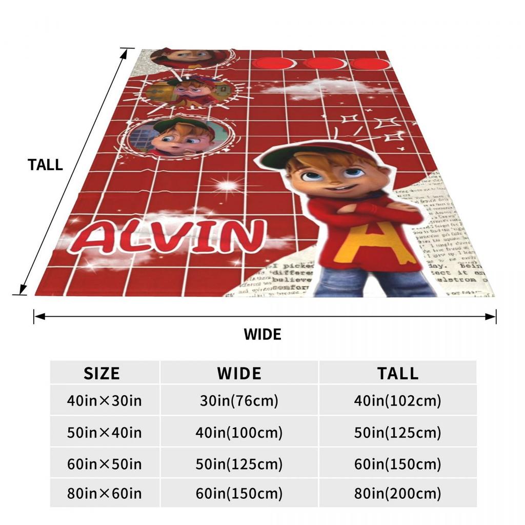 Alvin The Chipmunks Cartoon Blanket For Home Decor Cozy Soft Micro Flannel Blankets Gifts For Him