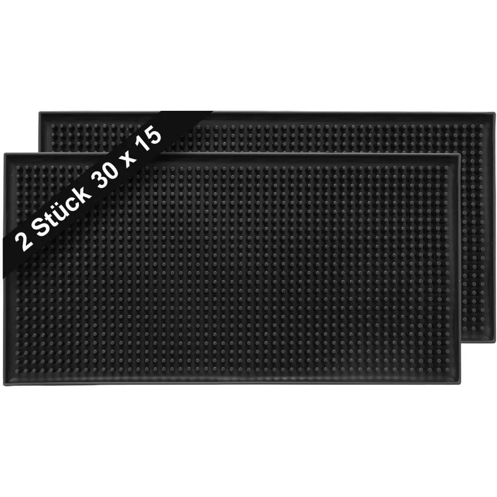 1/2pcs Anti-slip PVC Cup Mat Bar Mat Rubber Coffee Bar Mats Waterproof Heat Resistant Drain Mat for Bar Cafe Mat 30*15CM