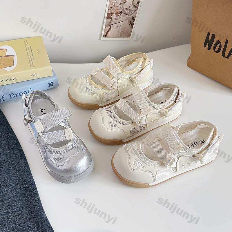 Fashion Women's White Sneakers 2025 Summer New Mesh Breathable Fashion Non Slip Sandals Luxury Lightweight Comfortable Casual Flat Shoes