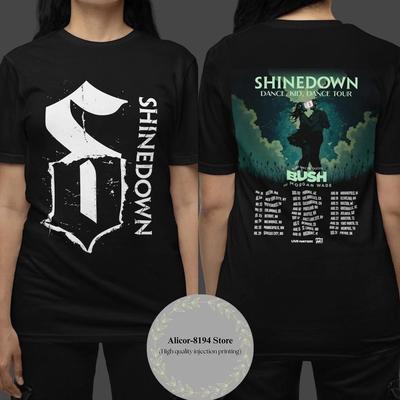 100% Cotton TOPS UNISEX TEES MENS WOMENS Shinedown American Tour 2025 T Shirt