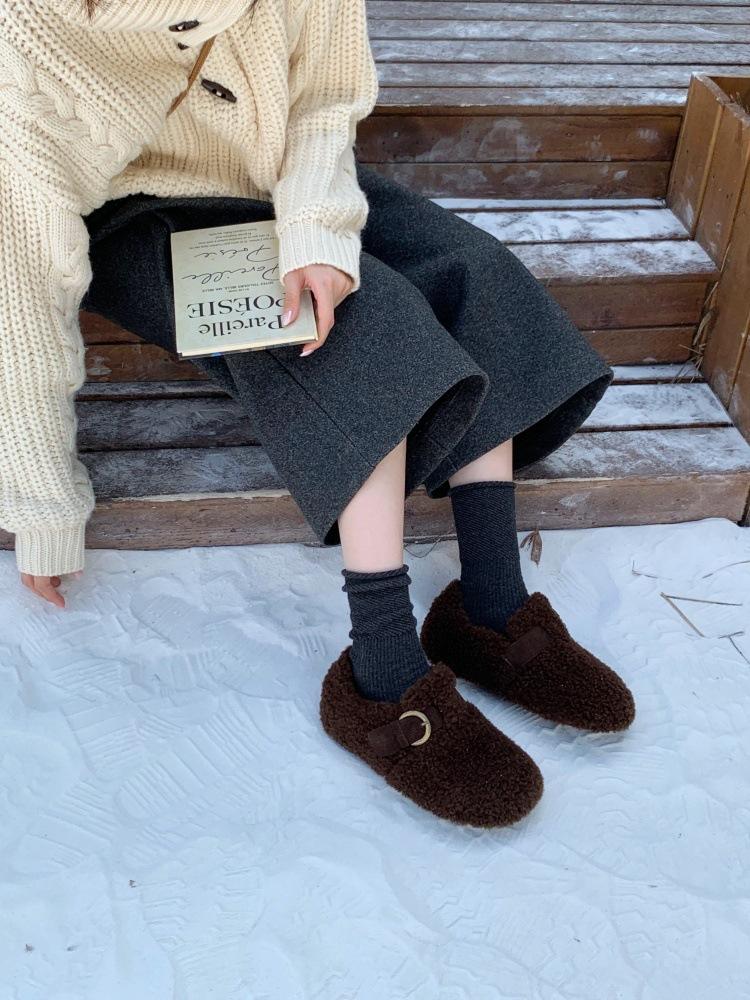 

Маленький человек 3 см увеличение внутренней высоты овечья шерсть Birkenstocks женские всеохватывающие осенне-зимние на толстой подошве плюшевые шапочки лоферы 39 кофейный