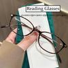 Small Frame Reading Glasses HD Anti-blue Light Presbyopia Glasses Elderly Farsighted Glasses Eyewear Diopters 0+1.0+1.5+2.0~4.0