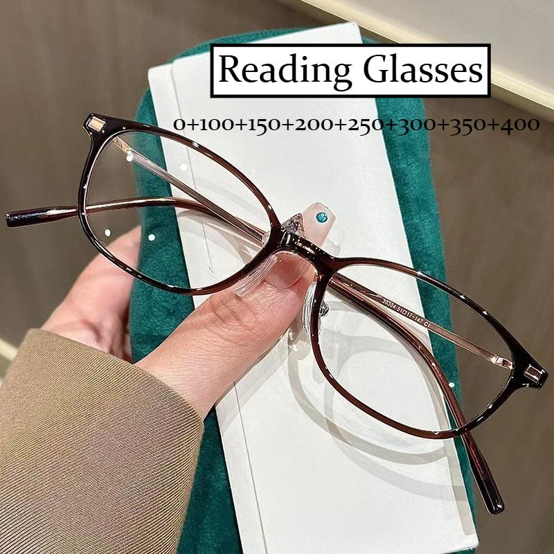 Small Frame Reading Glasses HD Anti-blue Light Presbyopia Glasses Elderly Farsighted Glasses Eyewear Diopters 0+1.0+1.5+2.0~4.0