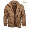 Autumn Winter Men's Casual Jackets Man Fleece Tactical Jacket Embroidery Windproof Multiple Pockets Outdoor Workwear Coat