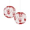 Halloween Blood Handprint Paper Lantern Spooky Hanging Round Lantern for Parties Haunted Houses Home Decoration