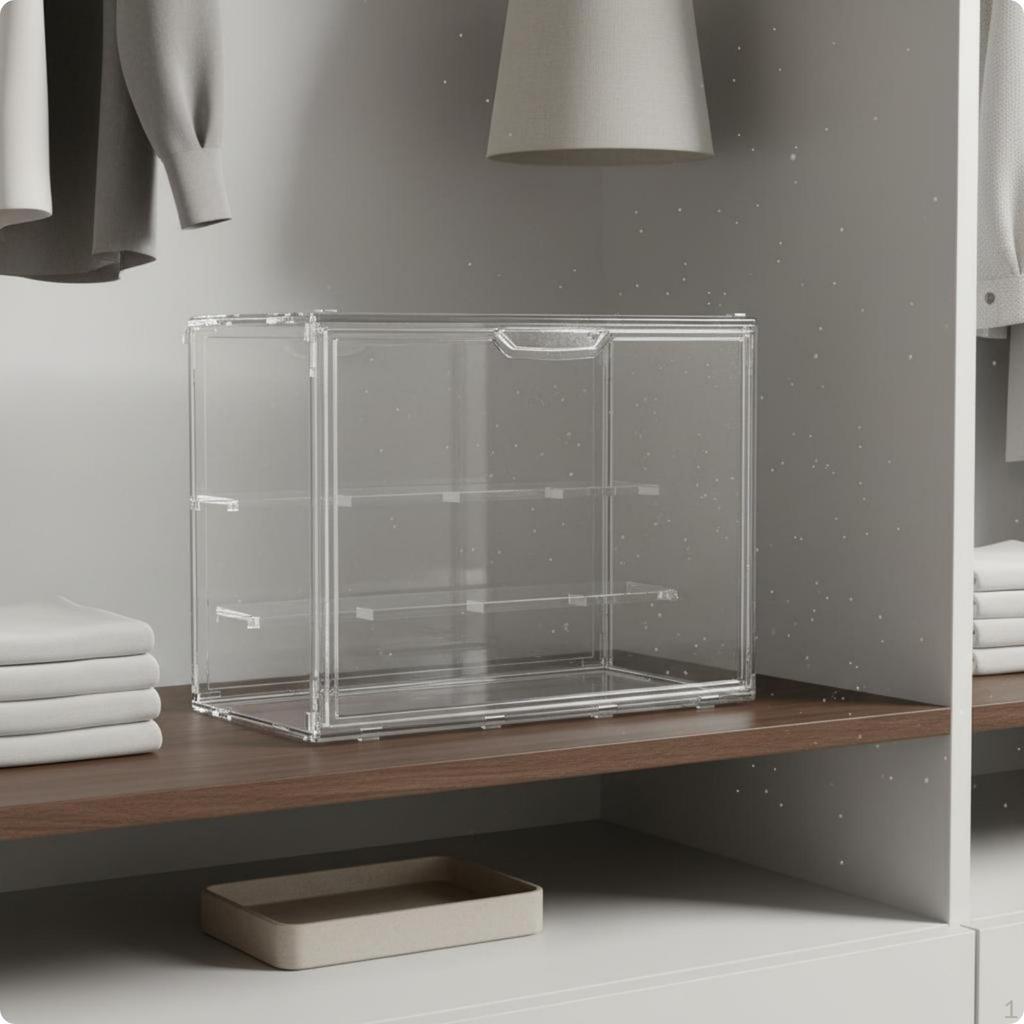 Transparent Handbag Display Case Stackable Clear Acrylic Bag Box for Closet, Wardrobe, Bedroom
