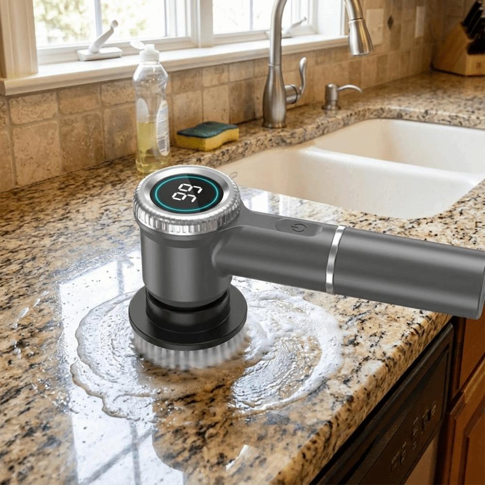 Multiple Accessories Electric Cleaning Brush Easy Operate Handheld Scrubber Kitchen Cleaning