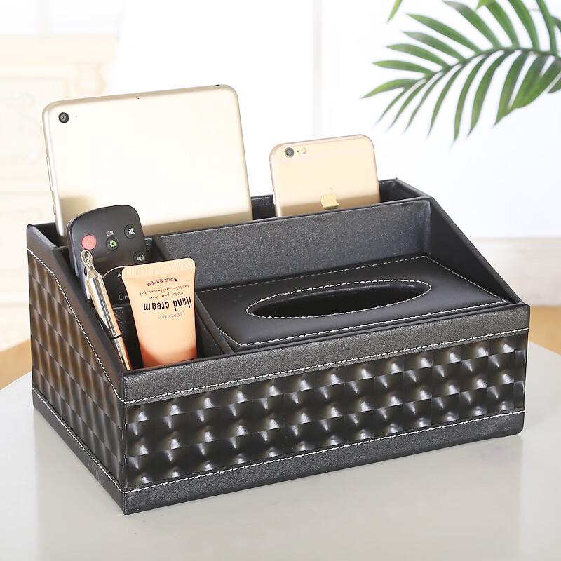 Leather Tissue Box & Desk Organizer Set (2-Pack)
