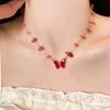 Guofeng Delight: Subculture Gradient Crystal Butterfly Clavicle Chain.