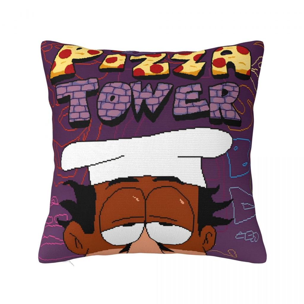 Pizza Tower Game Lover Pillowcases Accessories Printing Cushion Cover Throw Pillow Cover Seater Decorations Square Multi Size