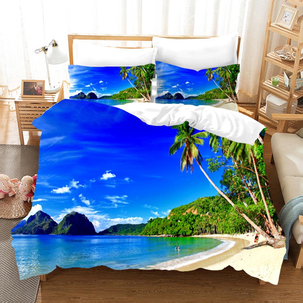 3D Peisaj de Vară Seturi de Lenjerie de Pat Set Husă de Plapumă cu Față de Pernă Twin Full Queen King Lenjerie de Pat Husă de Plapumă