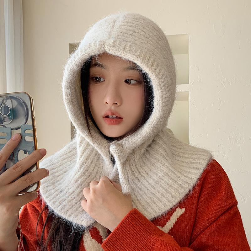 Women'S Winter Hooded Scarf & Ear Protector - Stretchy with Adjustable Drawstring Hood, Lightweight Warm Winter Hat & Neck Wrap