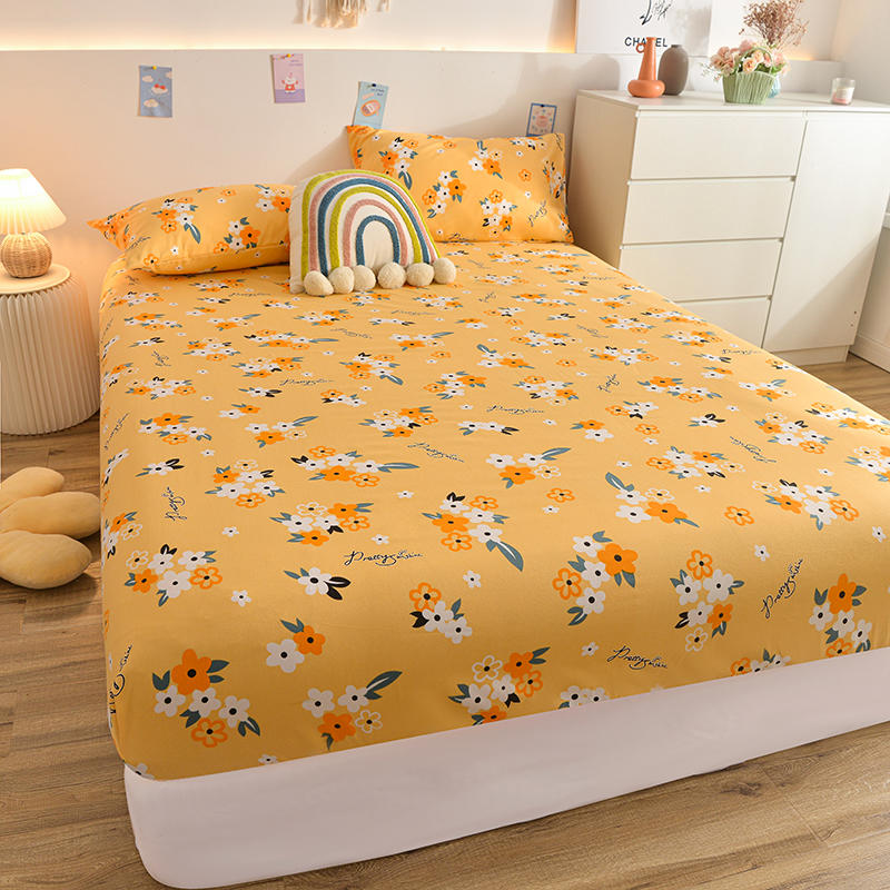 Brushed Bed Fitted Sheet Thicken Fabric Microfiber Bed Sheets Single Bed Linen for Double Bed Queen/King Size Mattress Cover180