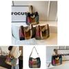 Trendy Color Stitching Canvas Tote Bag 2024 New Street Style Wide Strap Crossbody Bag