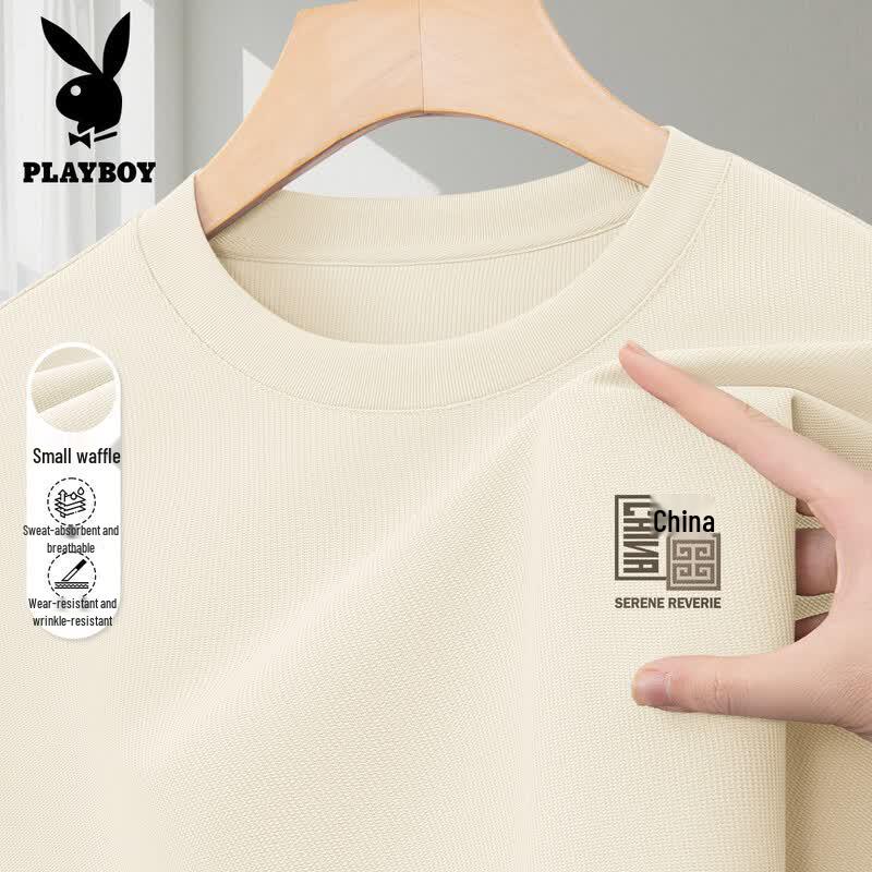 PLAYBOY Men s 2026 Waffle Knit Breathable Short Sleeve T-Shirt M