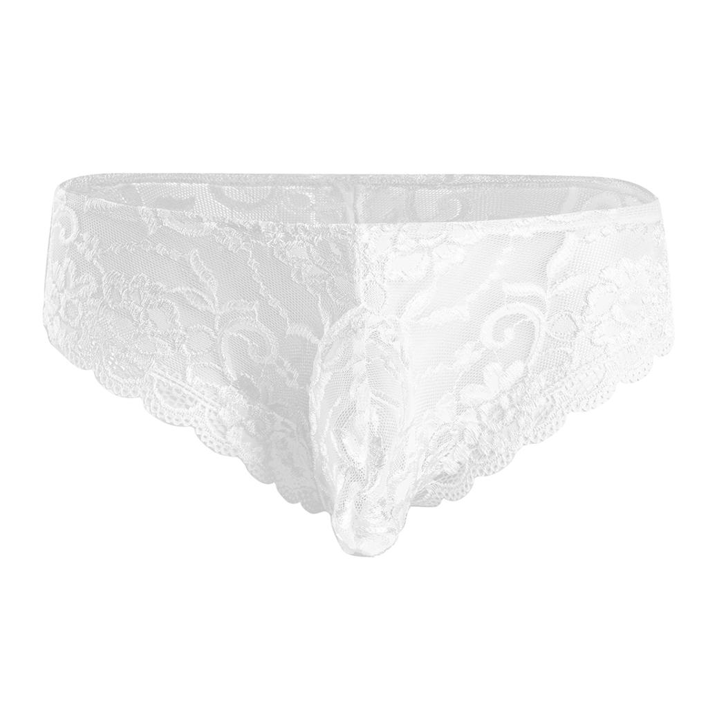 Sexy Herren-Dessous, Sissy-Höschen, geschlossen, schwuler männlicher Blumenspitze, durchsichtig, Jockstraps, Ausbuchtungsbeutel, Slips, Bikini-Unterwäsche