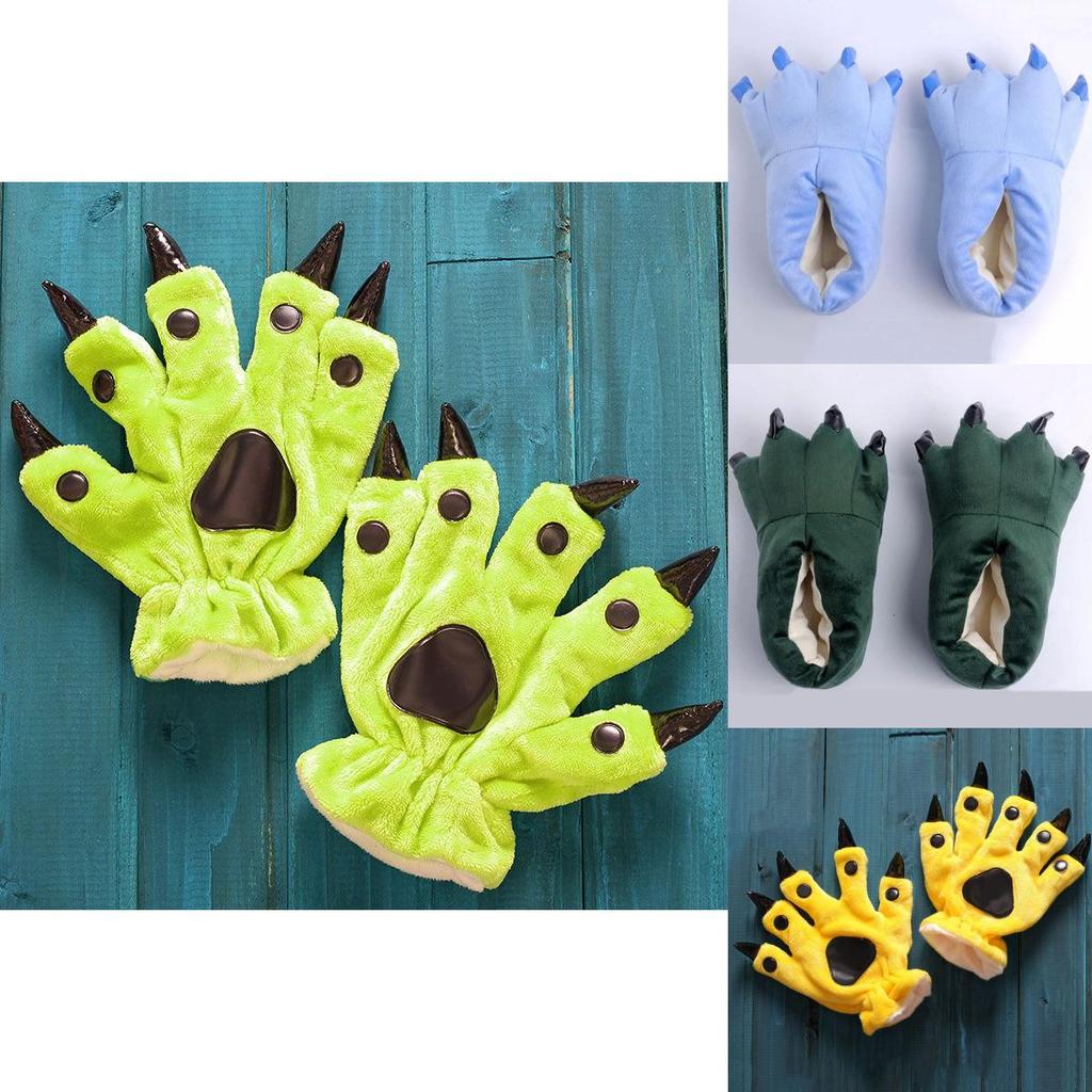 Gemütliche Dinosaurier Cosplay Kostüm Hausschuhe Mit Weichen Plüschpfoten Schuhen Für Winterliche Wärme