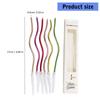 6Pcs Elegant Curved Gold Plated Colorful Cake Candles for Birthday and Baby Shower Cupcake Decorating Party Supplies