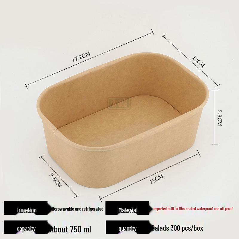Double-layer Kraft Paper Takeaway Box with Lid & Inner Tray for Food Separation