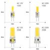 10pcs/lot COB LED G4 AC DC 12V 220V 3W 6W Light Bulb Dimmable Mini LED Lamp Spotlight Chandelier Lighting Replace Halogen Lamps
