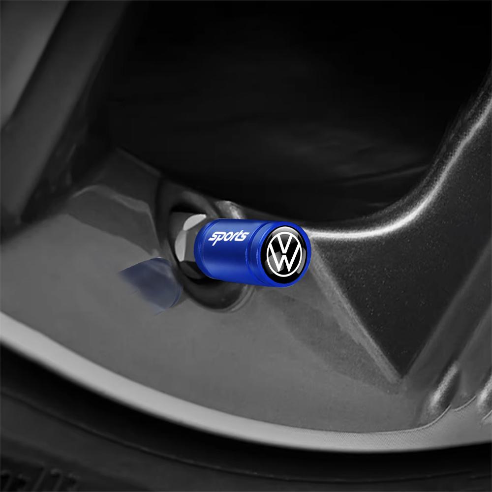 4Pcs Car Styling 3D Aluminum Alloy Tire Valve Tyre Stem Dust Caps For Volkswagen Golf Rline Passat GTI Sagitar Scirocco Tiguan
